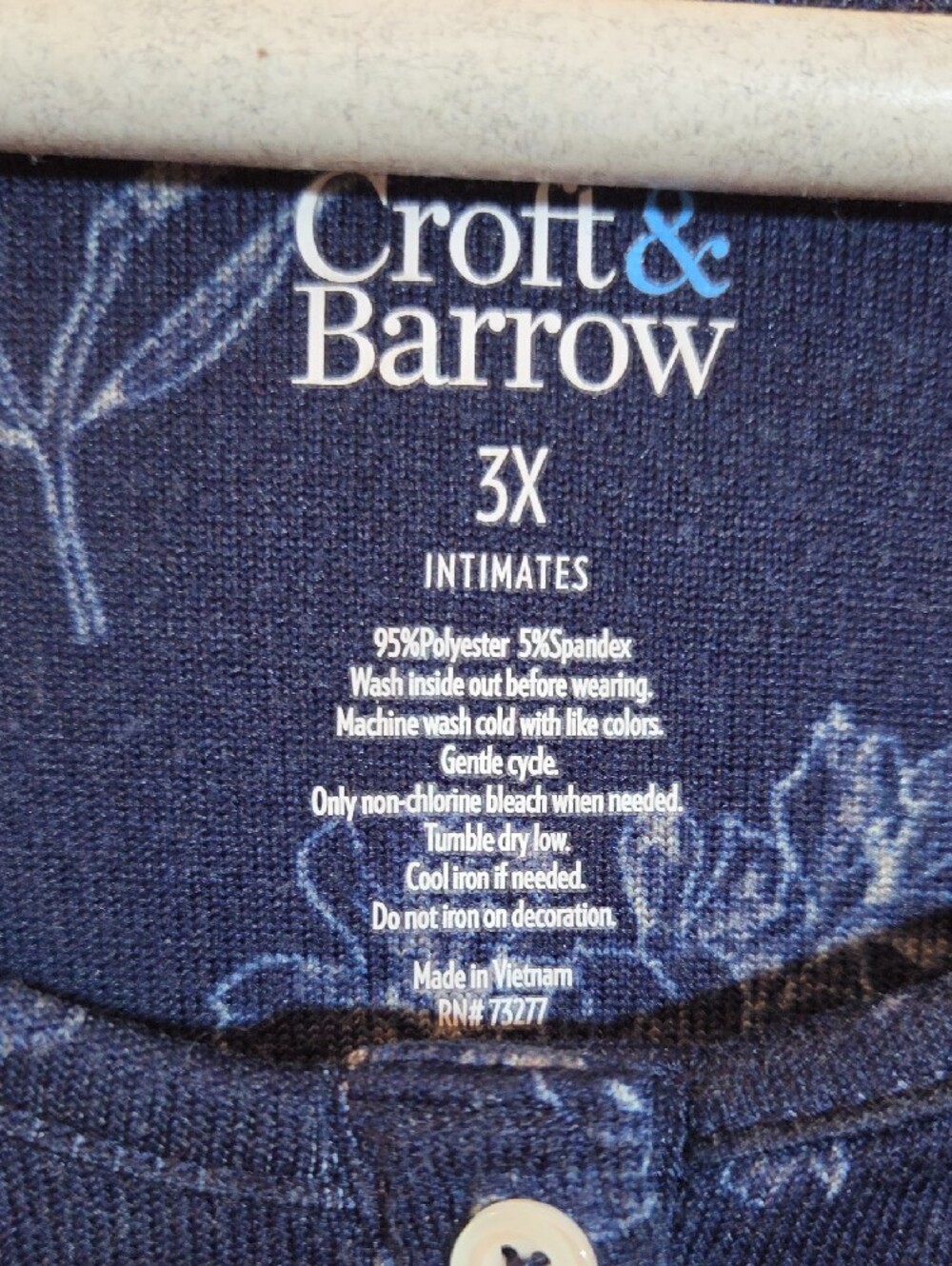 NWOT Croft & Barrow Navy Floral Lace-Trim Maxi Nightgown - Picture 3 of 3